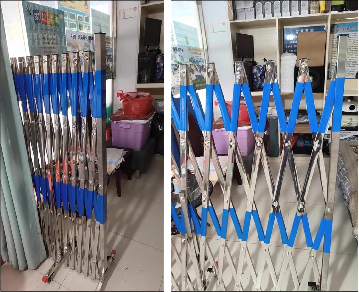 Expandable Barricade Retractable Security Gate,Mobile Car Park Traffic Barriers,Folding Portable,Mobile Safety Barrier Gate,Garages Schools Malls Farmland Obstacle Guardrail,Traffic Fence(1.2 * 3M)