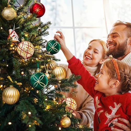 Miniatura 6 de DeckTheHalls Bolas de Navidad, 30 piezas de decoración de Navidad de 2.5 pulgadas para colgar en el árbol de Navidad, adornos de bolas de Navidad