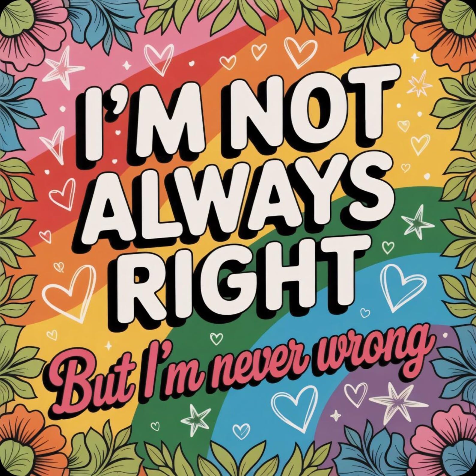 Half A Donkey Multicolor I'm Not Always Right Funny/Sarcastic Coaster