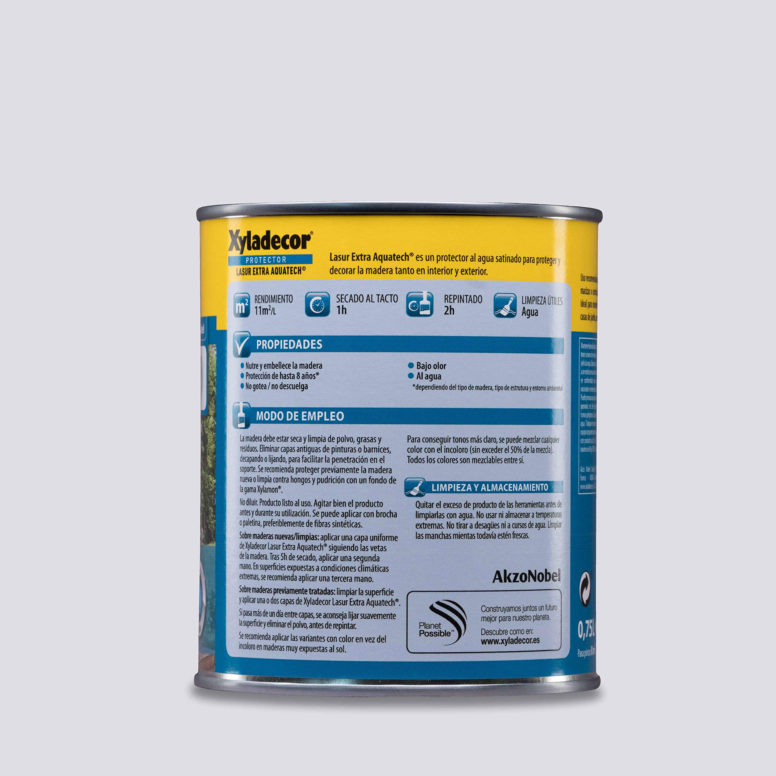 Xyladecor 250 Lasur Extra Satinado Aquatech, Para madera Roble, 750 ml (Paquete de 2)
