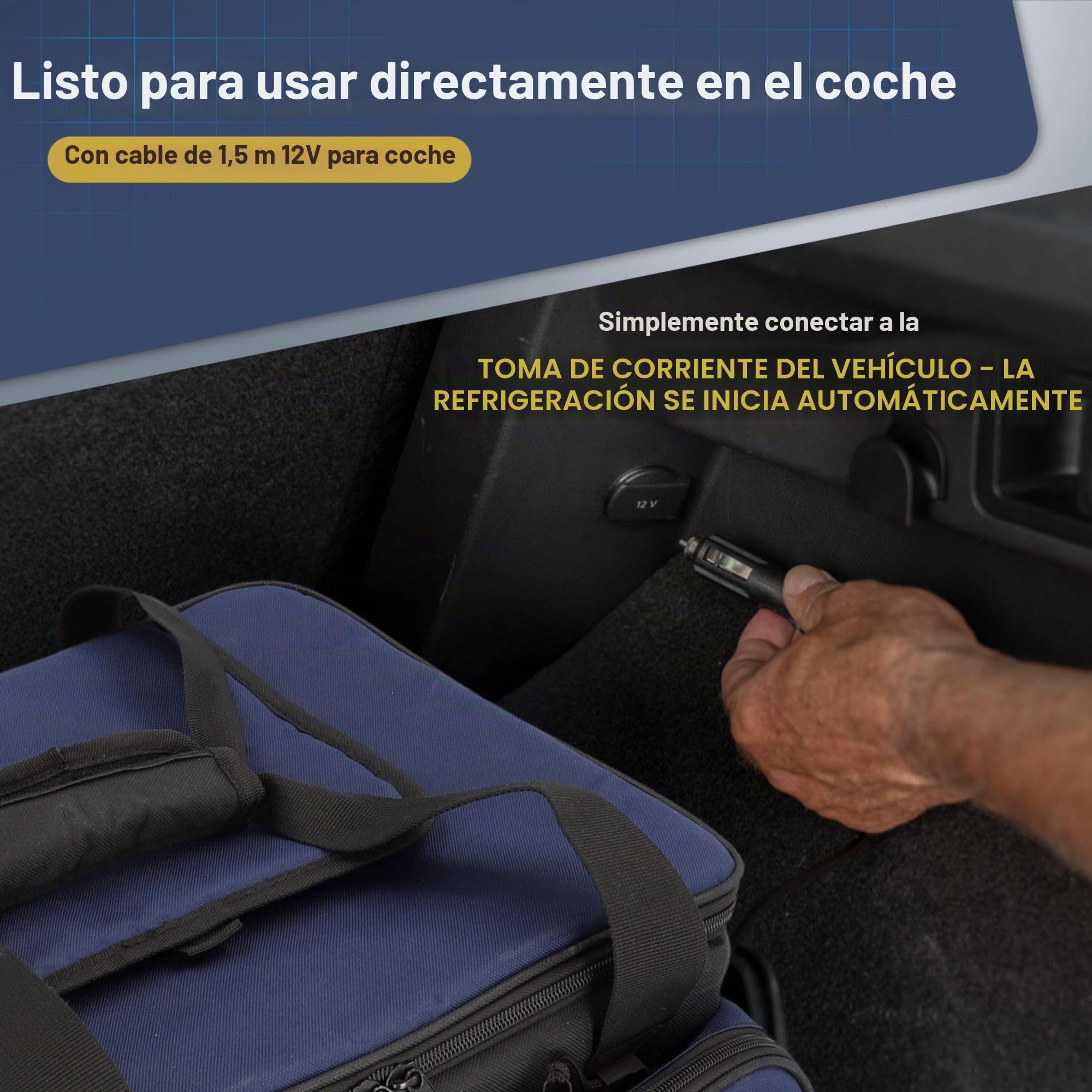 Cartrend Kühltasche, mit 12V KFZ-Anschlusskabel 1,50 m Lang, Verstellbarer Schultergurt, Pflegeleichte Innenbeschichtung, Verschiedene Größen