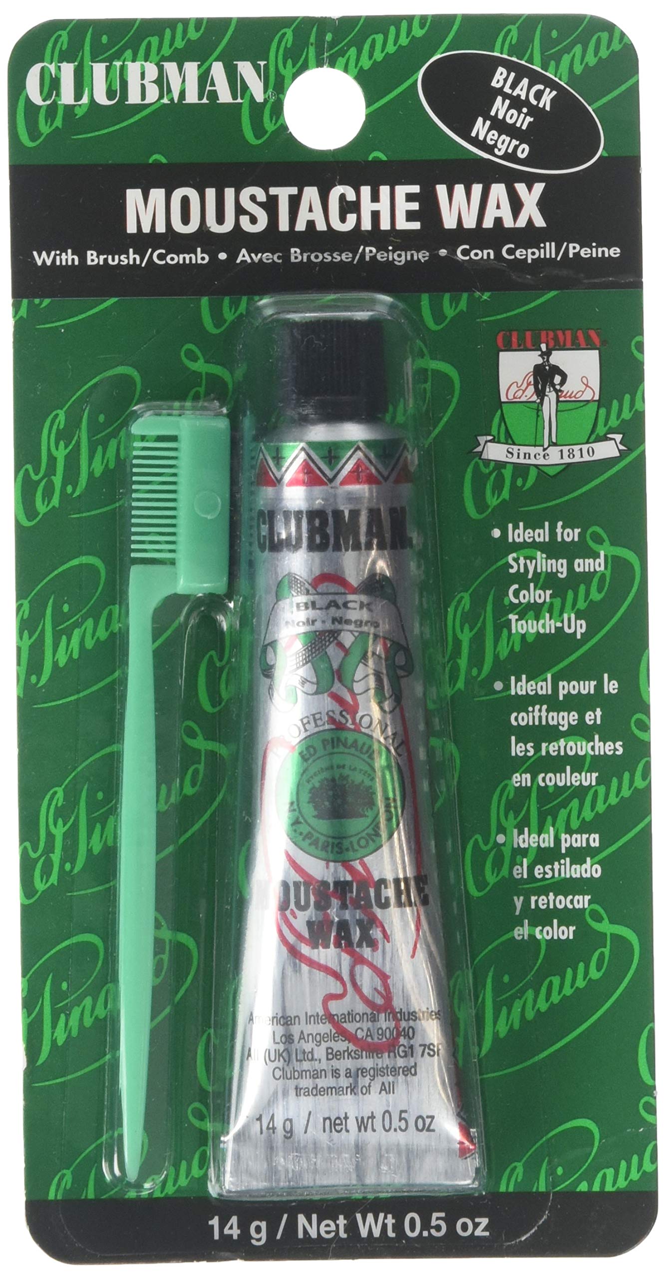 Clubman Moustwax W/Brush Black by Clubman
