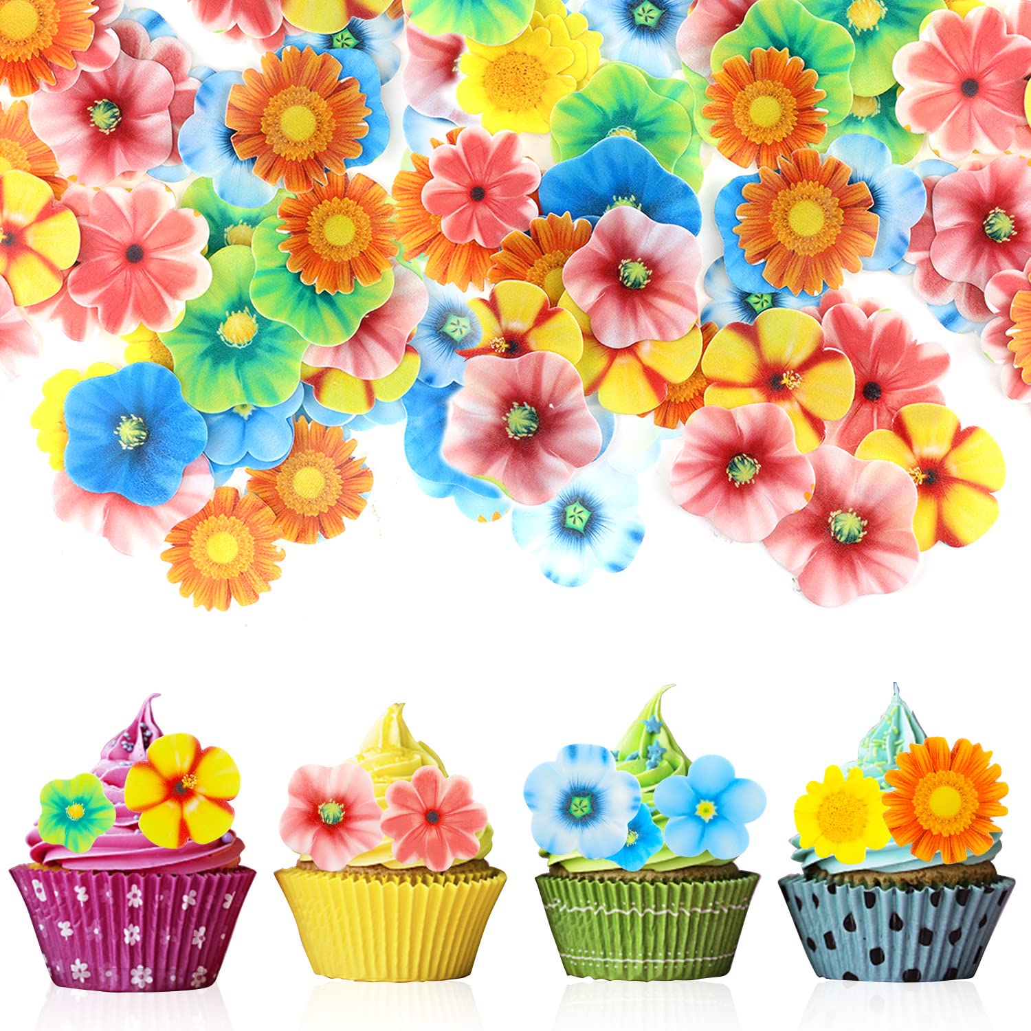 120 Décorations Comestibles Pour Gâteau De Noël - Papier De Riz Glutineux - 30 Motifs Inclus