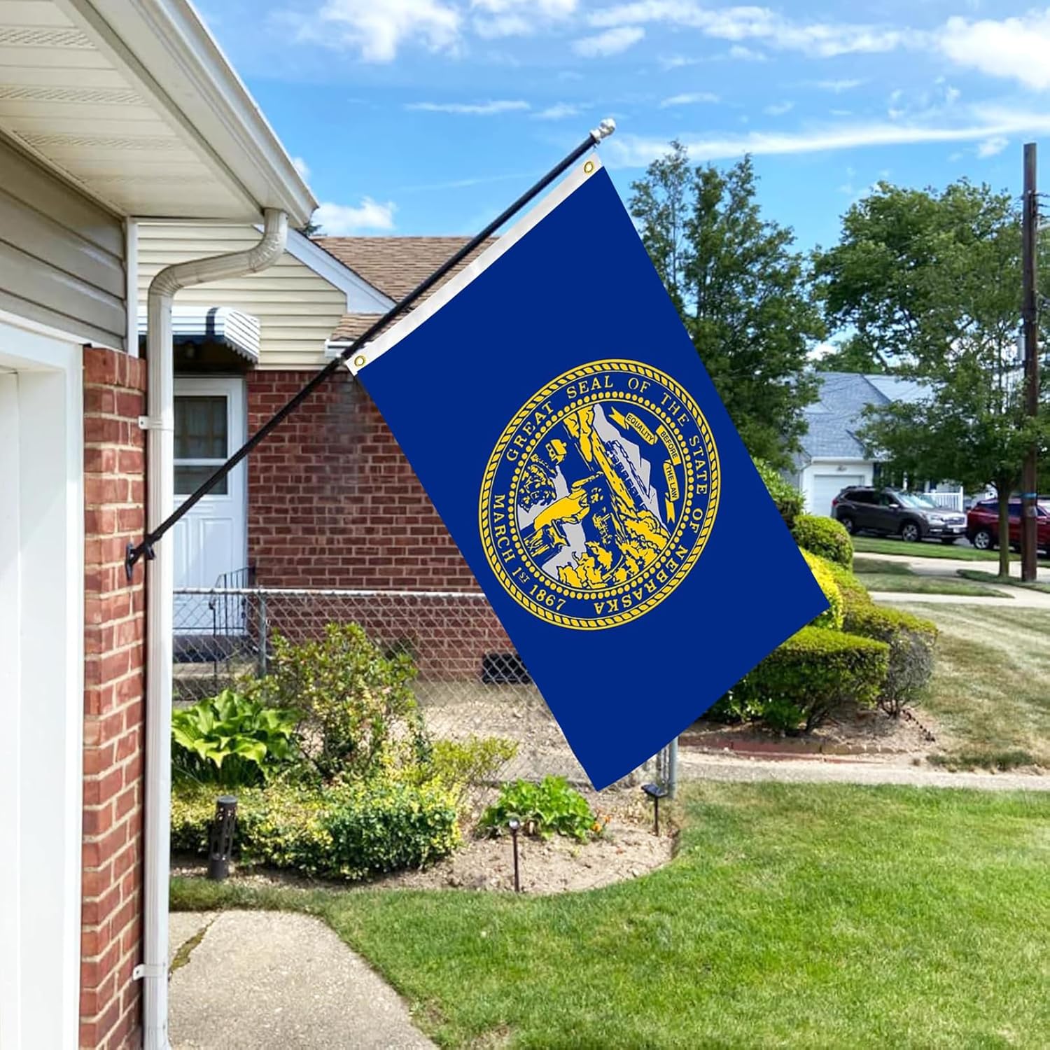 Nebraska Flag 3x5 FT Sturdy for Outside, Heavy Duty 3Ply Polyester Nebraska State Flags Outdoor, Double Sided Long Lasting NE State Flag Brass Grommets - Image 7