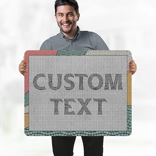 Miniatura 353 de My Sign Center - Letrero personalizado, 11 colores de fuente, 13 estilos de fuente, 4 opciones de agujero, 22 tamaños, 8 x 32 pulgadas, sin óxido,