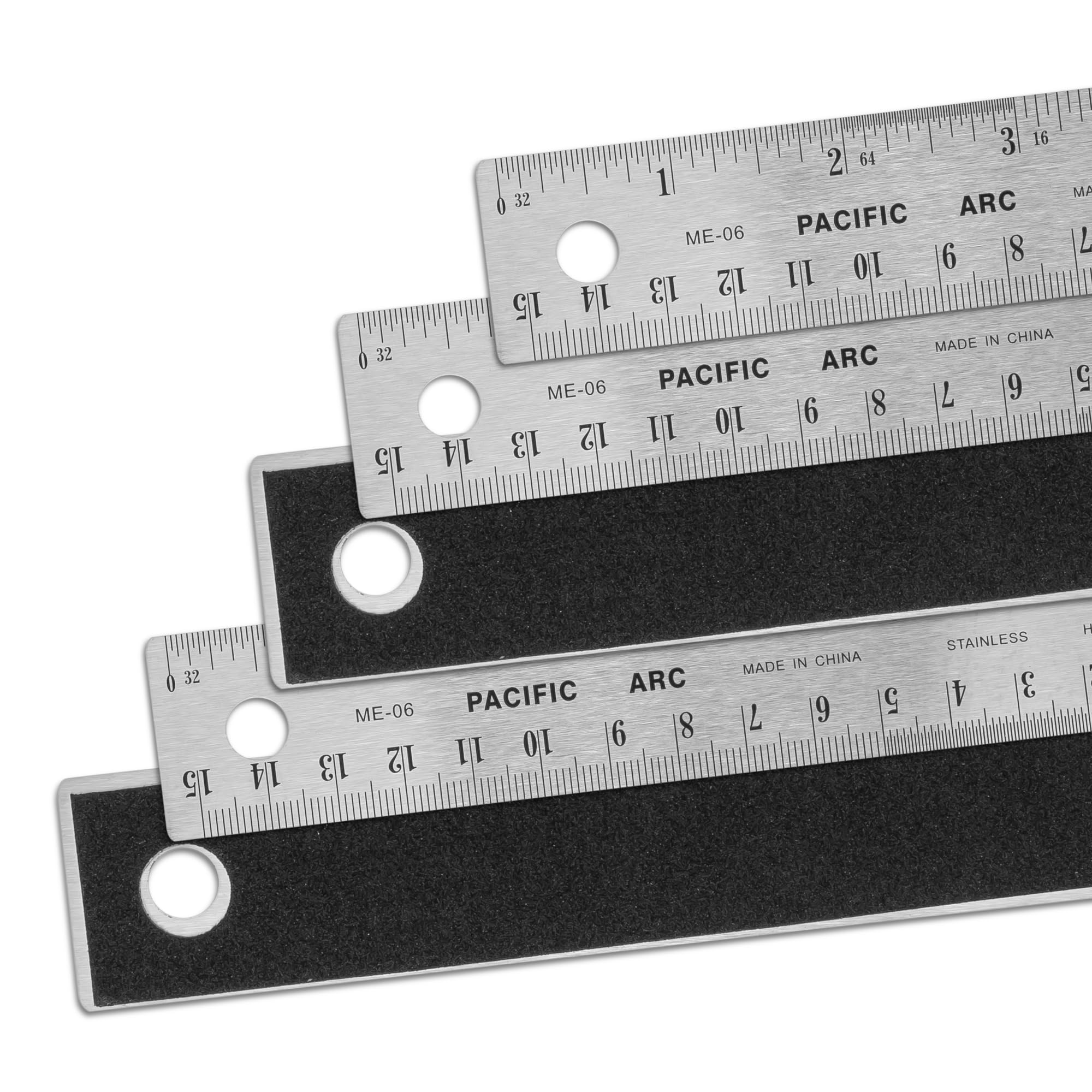 Snapklik.com : 5 Pack Stainless Steel 6 Inch Metal Ruler Non-Slip ...