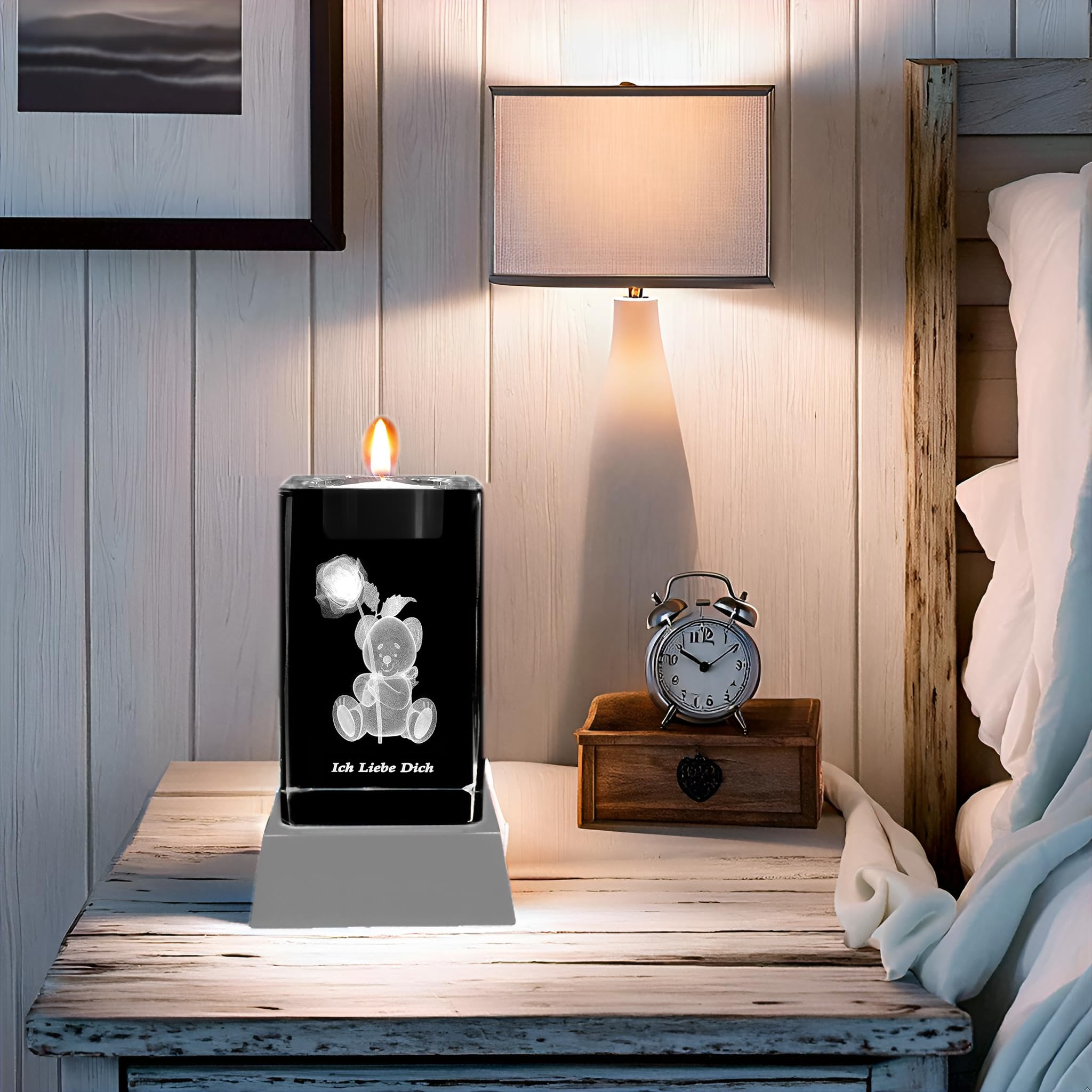 Kristall Glasblock Mit 3D-Lasergravur – LED Nachtlicht, Personalisierbar, Perfekt Als Geschenk