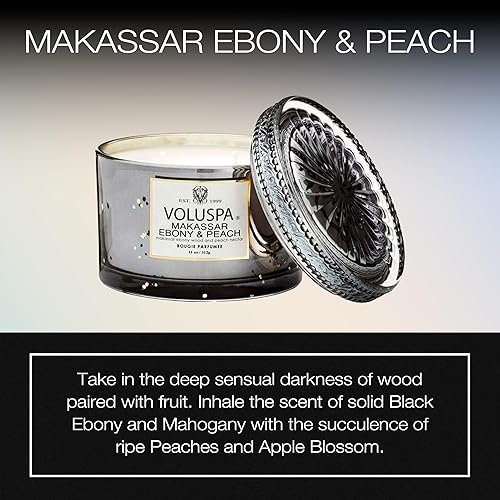 Miniatura 2 de Voluspa Makassar - Vela corta Maison en caja, 11 onzas, 45 horas de tiempo de combustión, cera de coco para combustión limpia, hecha a mano en los