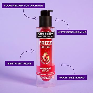 John Frieda Frizz Ease Original Serum 50ml, Hydrating Anti-Frizz Serum for Medium to Thick Hair