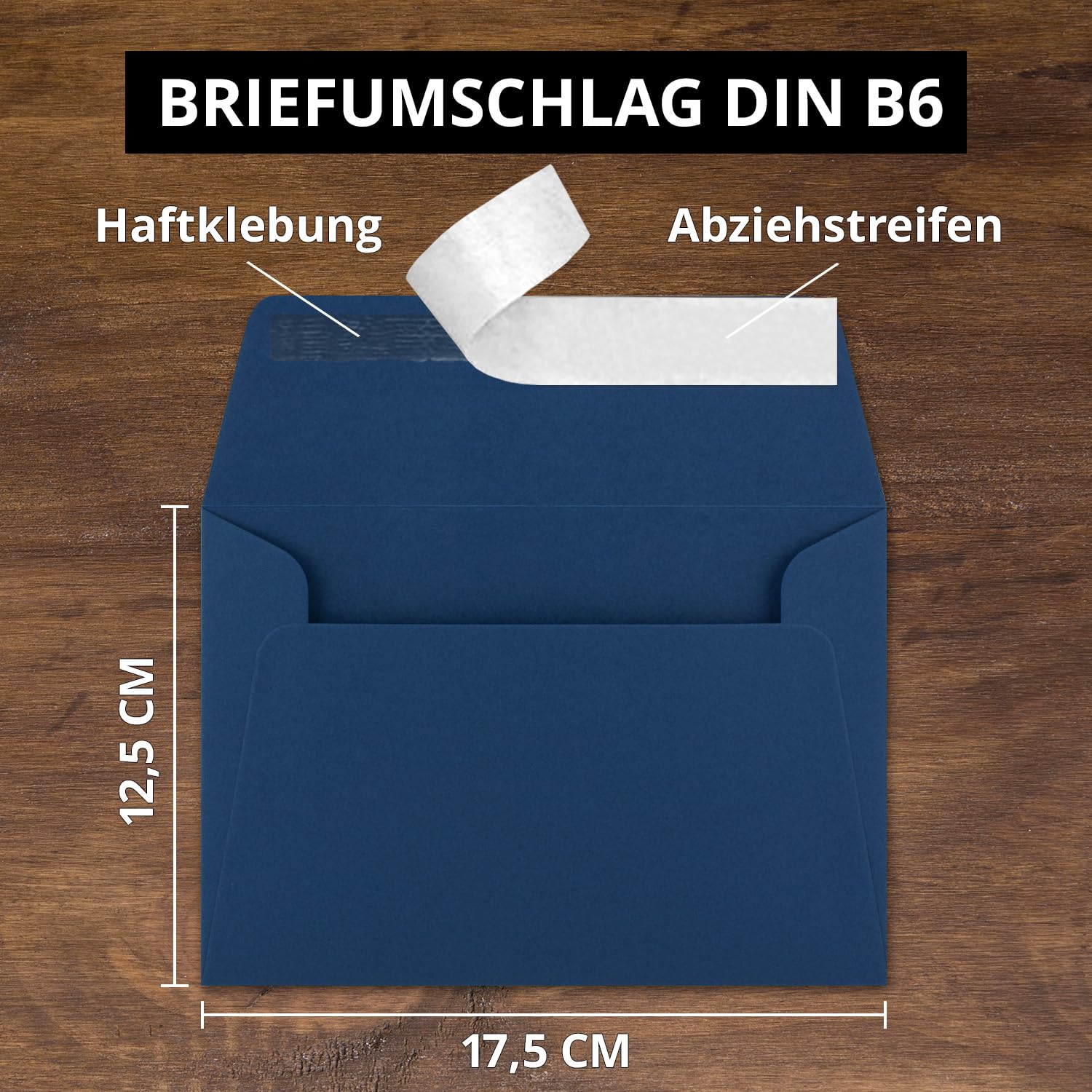 10 biglietti pieghevoli DIN B6 con buste in blu reale (blu) – 120 x 170 mm – con carta bianca – ideale per inviti, matrimoni, battesimi, comunioni, cresima