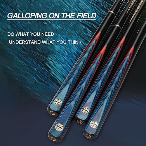 Miniatura 5 de Taco de billar inglés con puntas de taco de 0.394 in, hecho a mano, 57.1 in, 19 onzas, (oscuro)