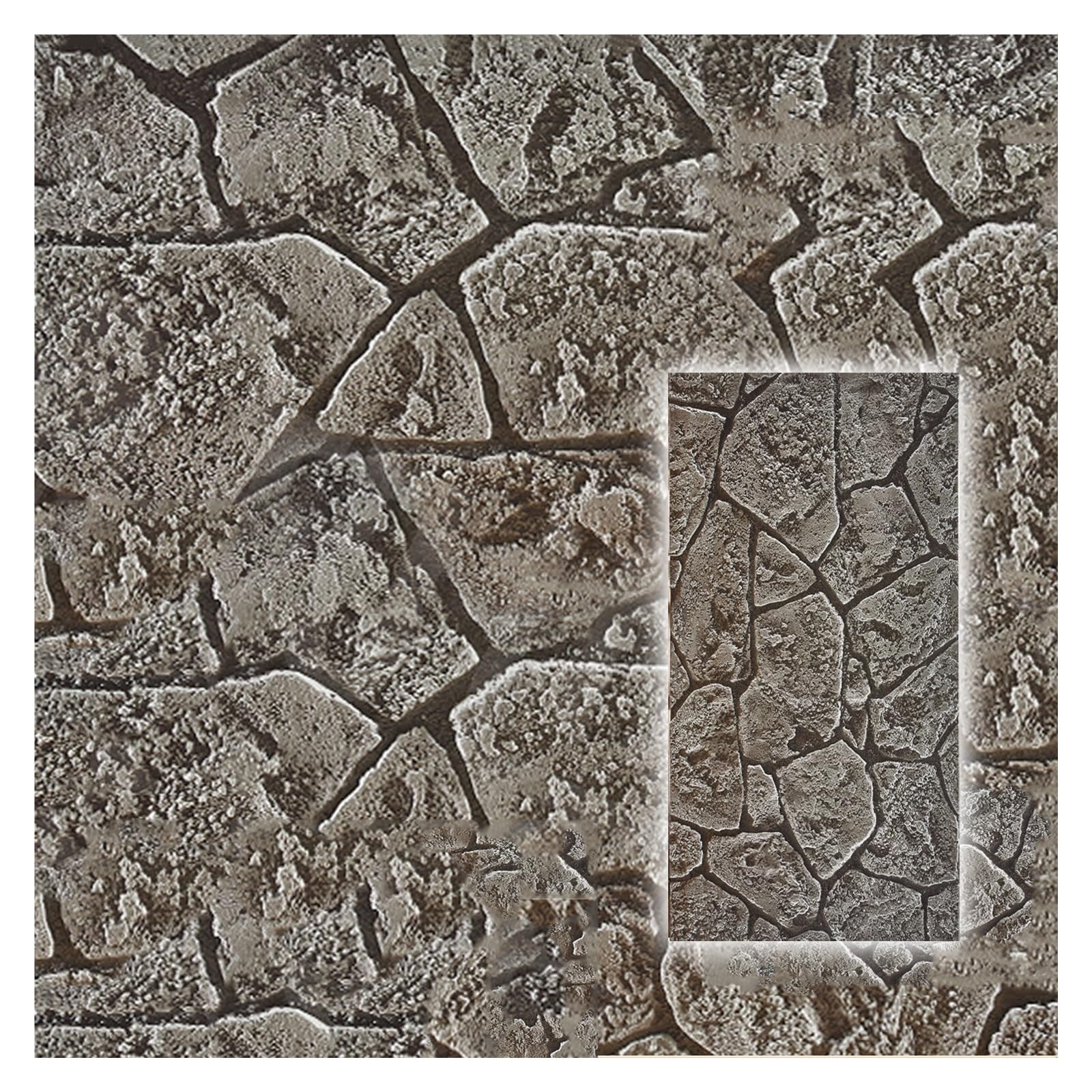 Panel de pared ignífugo impermeable, chapa de piedra sintética ligera de poliuretano para decoración de jardín al aire libre, diseño de azulejos de instalación rápida
