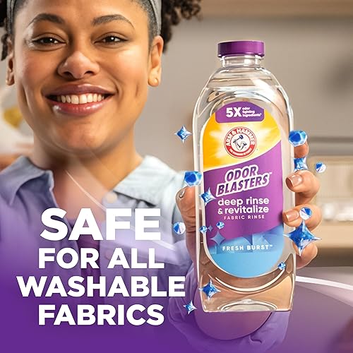 Miniatura 8 de ARM & HAMMER Odor Blasters - Enjuague profundo y revitaliza el enjuague de tela, aditivo para la lavandería, elimina el sudor y los olores a