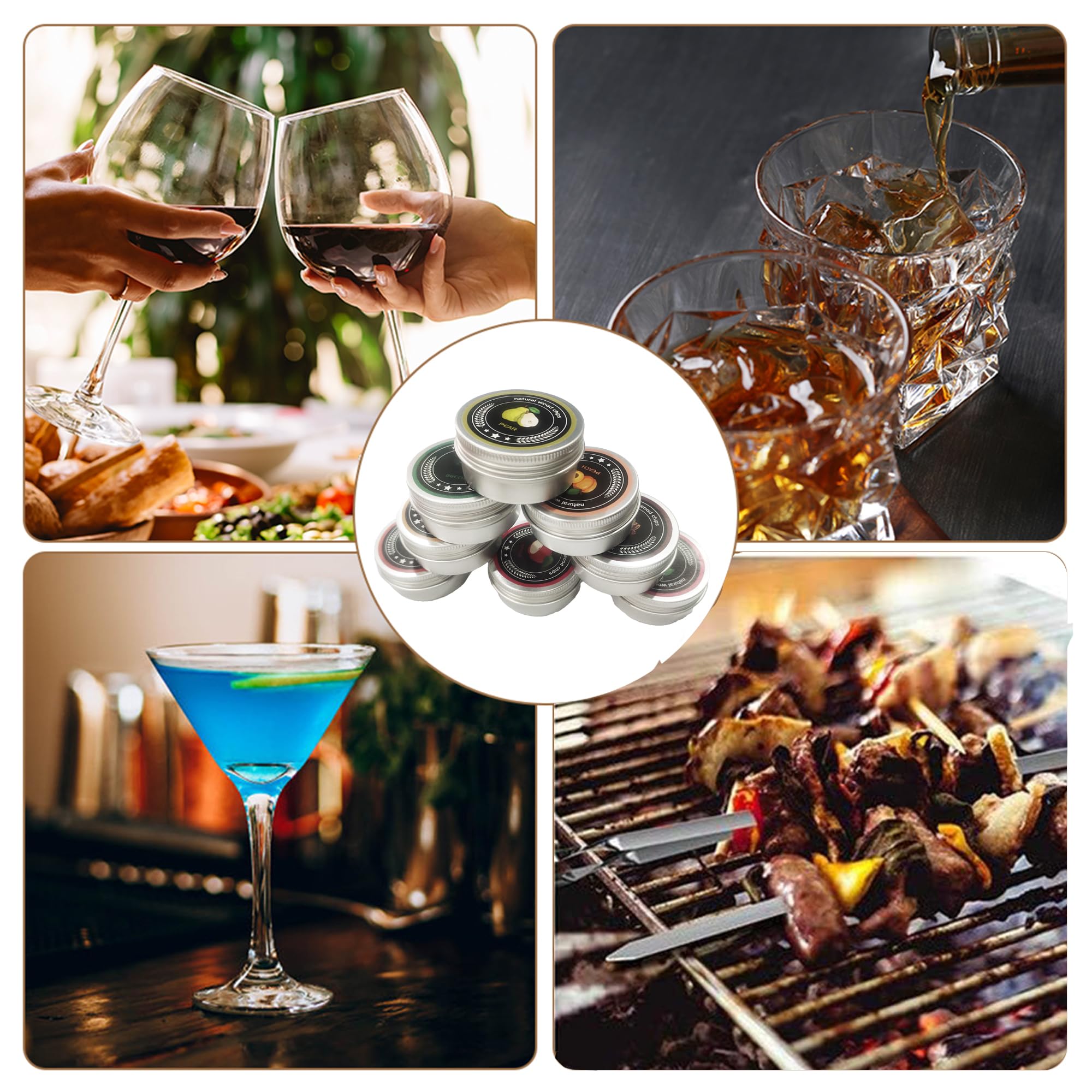 Copeaux Bois Whisky Pommier Chêne Cerise Kit 8 Saveurs Copeaux De Bois à Fumer Yosoo - Pour Cocktails, Viandes, Fromages | Pommier, Chêne, Cerise, Pêche... Sciure Pour Fumoir