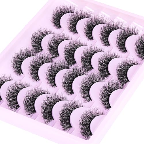 Miniatura 6 de Pestañas postizas naturales de visón, pestañas postizas de ojo de gato, pestañas postizas onduladas, pestañas postizas rizadas en D, paquete de 12