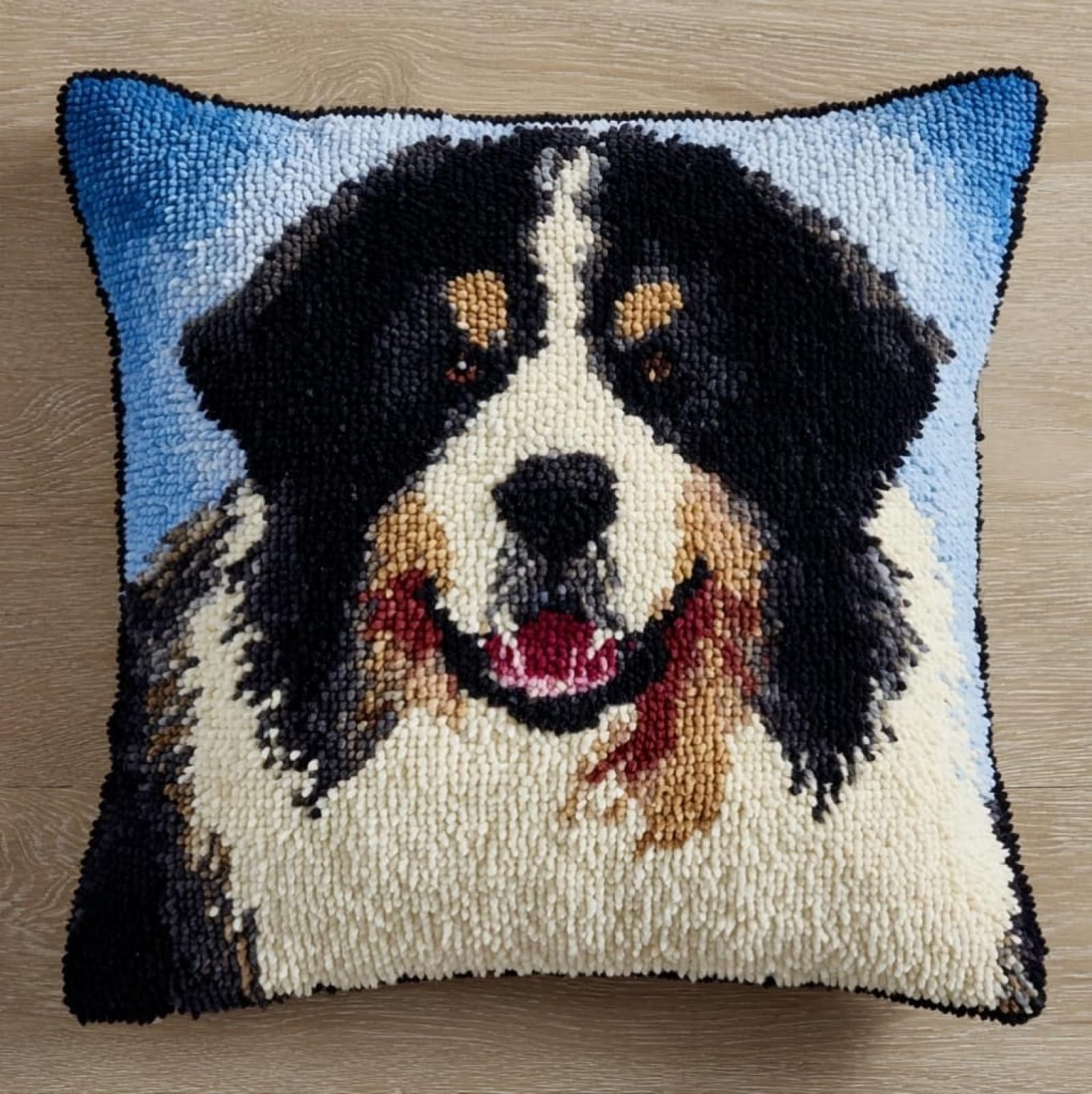 AxiangziK Latch Hook Pillow Kit 17x17in,Caucasian Shepherd Dog