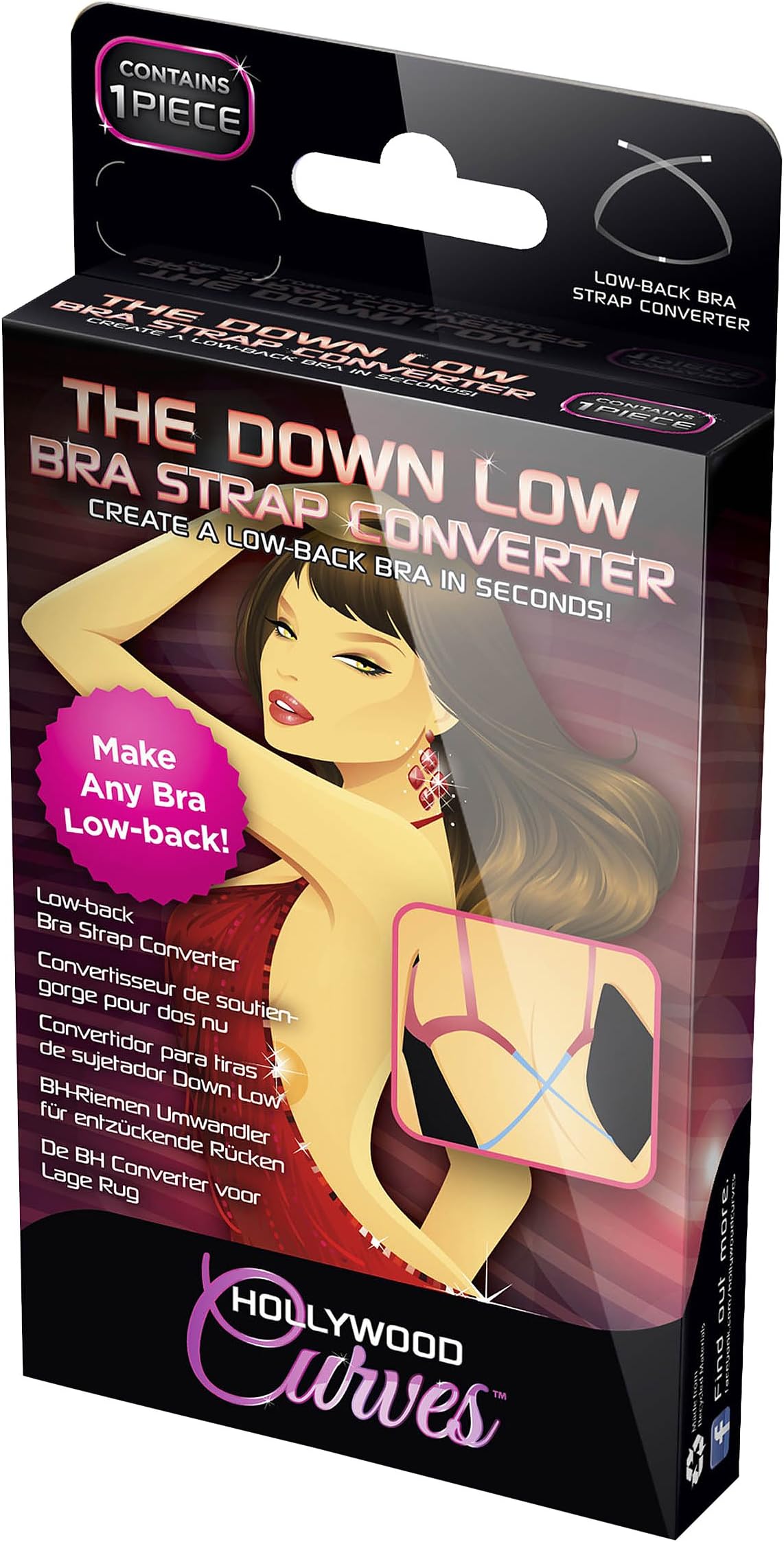 Hollywood Curves Women's The Down Low Bra Strap Converter OS Nude