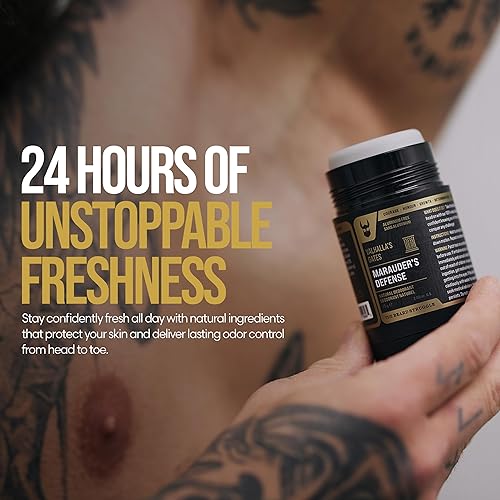 Miniatura 3 de The Beard Struggle Marauder's Defense - Desodorante con infusión de carbón natural para hombres, sin aluminio, colección Platino, Vanir's Wisdom