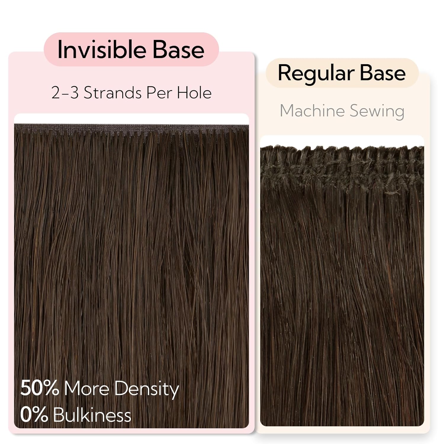 HOTBANANA Invisi Edge Clip in Hair Extensions, 18inch 130g Injected Seamless Clip in Extensions 7Pcs Balayage Dark Brown Mixed Chestnut Brown Real Human Hair PU Hair Extensions