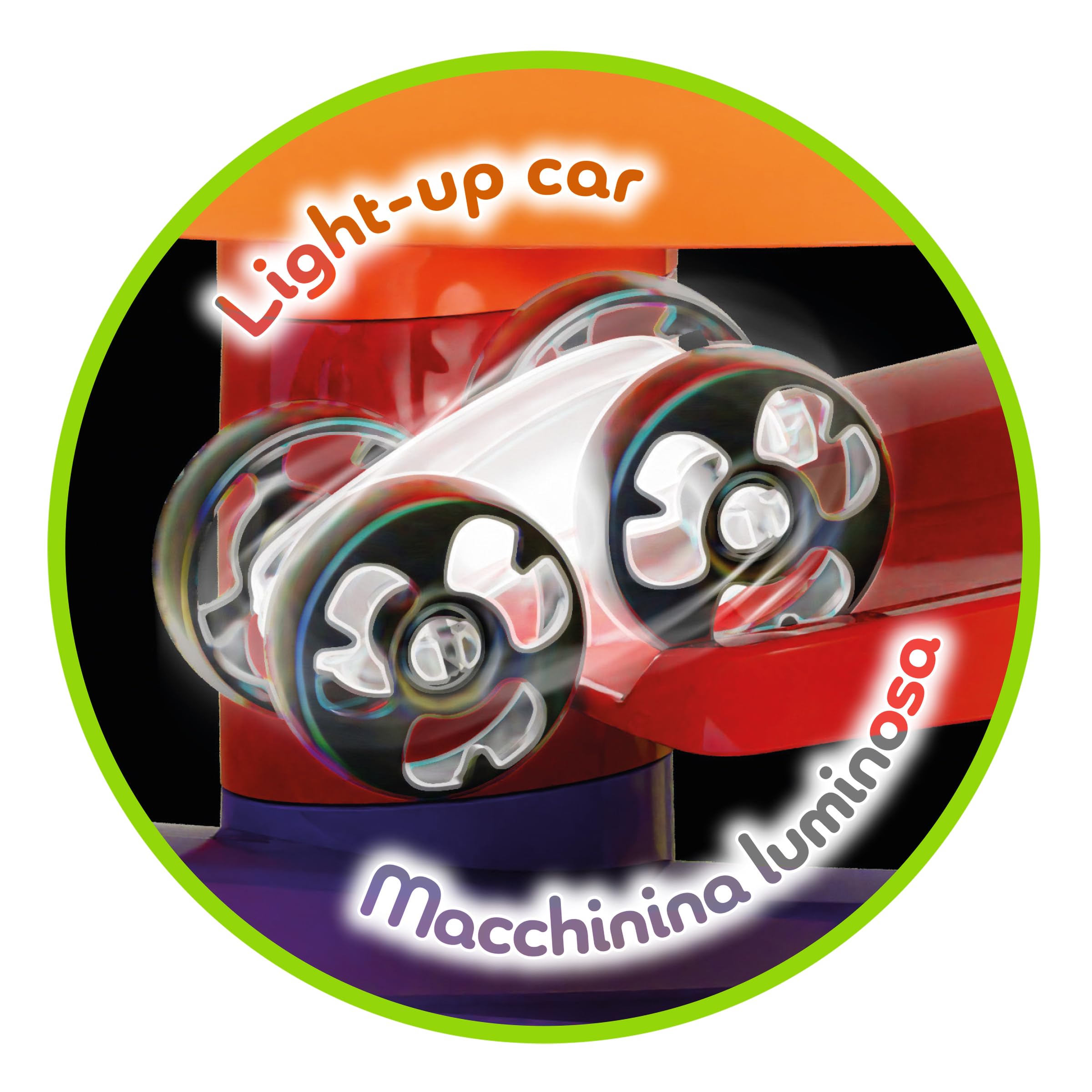 QUERCETTI 06497 Flip Car Race Track, Pista Biglie Per Bambini, Gioco Educativo e Creativo 18mesi+ con 7 Rampe e 3 Flip-Car per Sviluppare Coordinazione e Motricità Fine, Made in Italy
