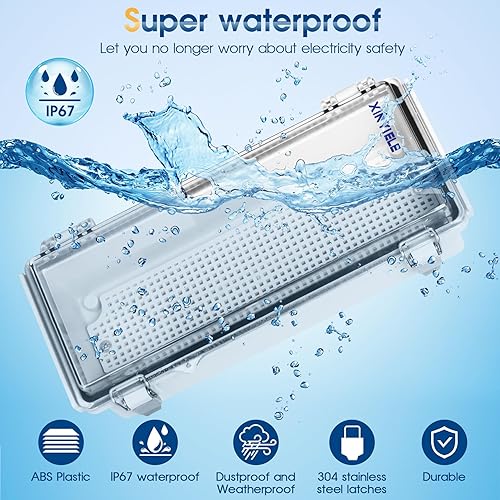 Miniatura 9 de XINYIELE Caja de conexiones de plástico ABS impermeable para proyectos al aire libre, IP67, resistente a la intemperie, a prueba de polvo con