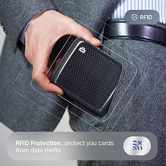 OGON -DESIGNS- Genuine carbon fiber wallet, the first pocket size vault made with carbon fiber, lockable with a 3 digit code, RFID protection card holder, Code wallet model