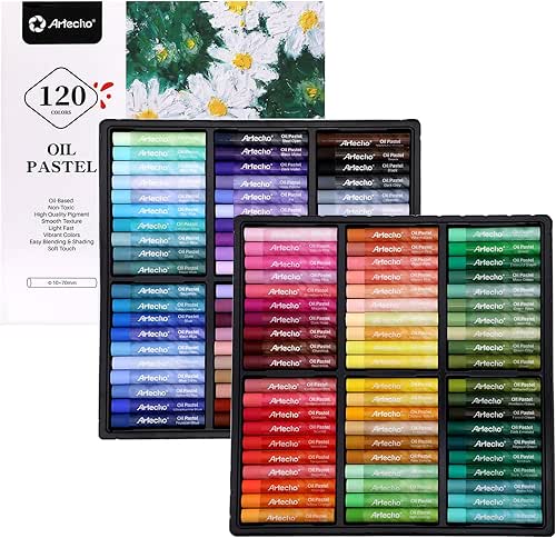 Artecho Oil Pastels Set of 120 Colors, Including 6 Neon