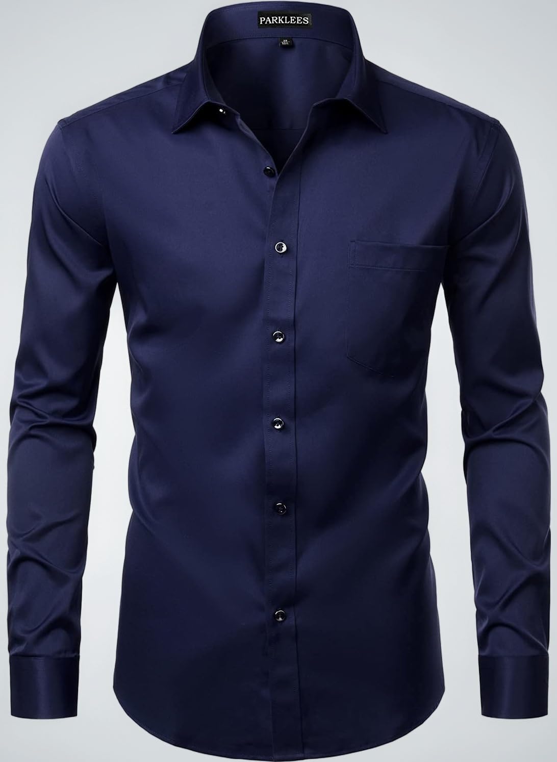 – Men's Slim Fit Formal Long Sleeve Casual Business Party Dress Shirts with Chest Pocket