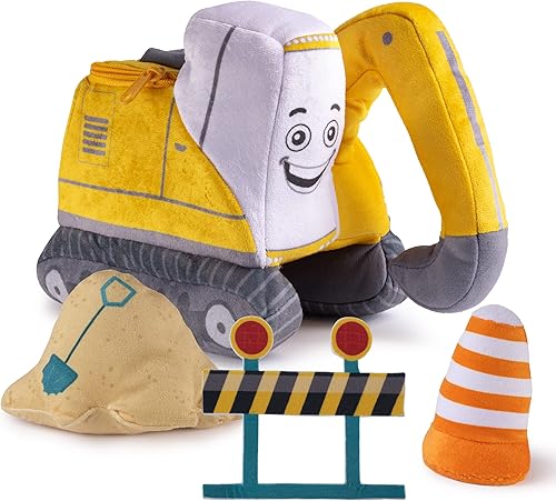 Juego de juguetes de peluche de excavadora parlante Incluye 3 artículos de construcción Juguete de peluche de construcción Camión de juguete