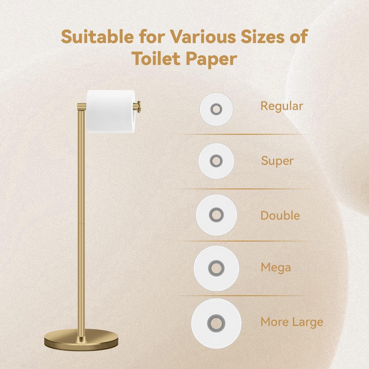 22 Inch Freestanding Toilet Paper Stand, Heavy Duty with 3-4 Roll Reserve — Amazon image 2
