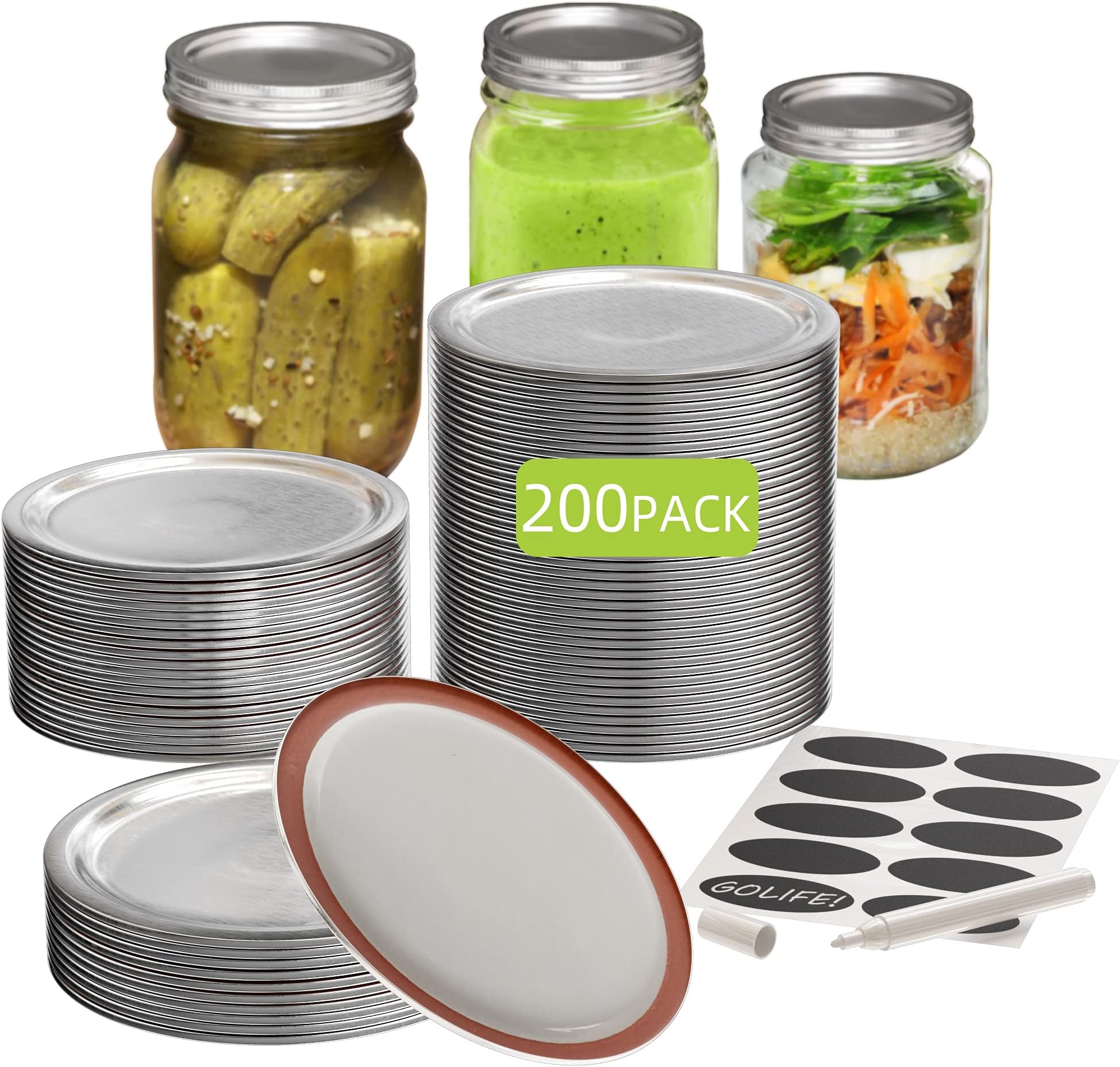 100Count, Regular Mouth Canning Lids for Ball, Kerr Jars