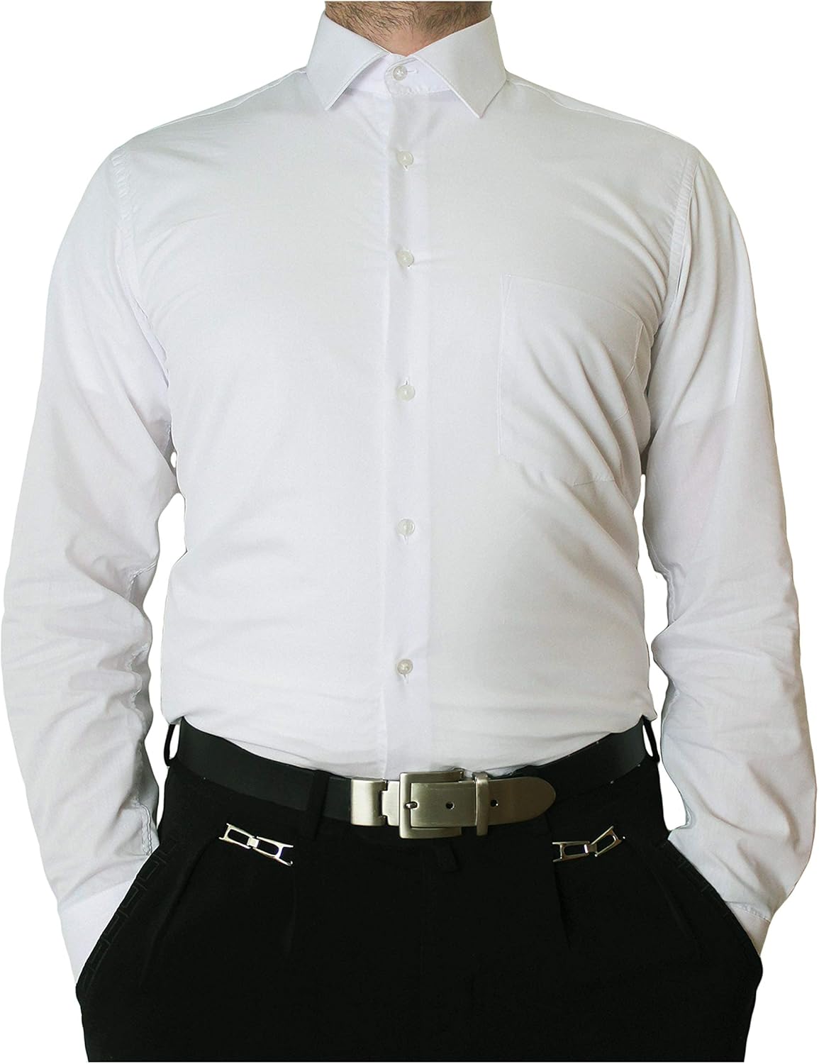 Chemise Formelle Manches Longues Chemise Homme Infroissable Manches Longues - Coupe Droite Formelle Et Décontractée Tenue Bureau élégante