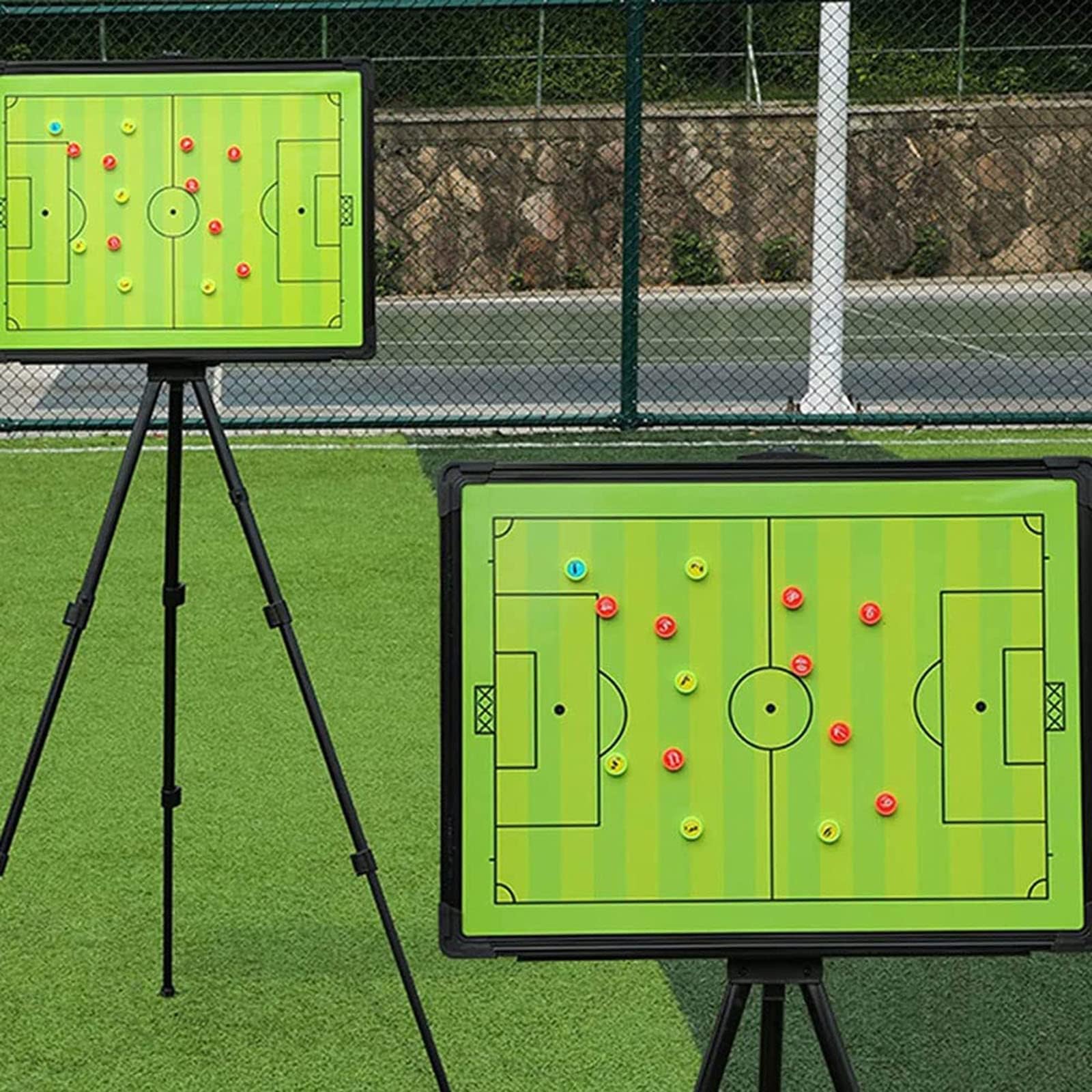 Grande lavagna magnetica per allenamento tattico di calcio, treppiede portatile con pezzi di marcatura e gomma, include borsa per il trasporto per la guida sul campo