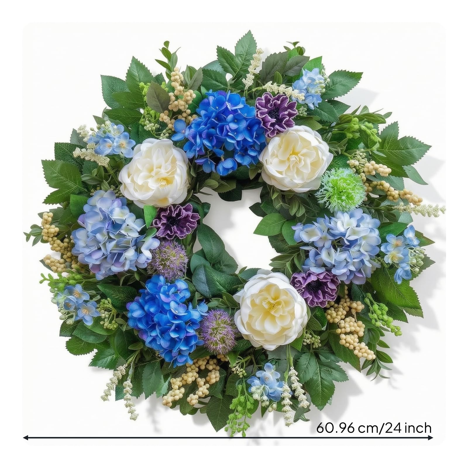 Ghirlanda Floreale Artificiale Ghirlanda Decorativa Corona Fiori Ghirlanda Verde in Tessuto con Foliage E Fiori Misti per Effetto Naturale Adatta per, style to 2