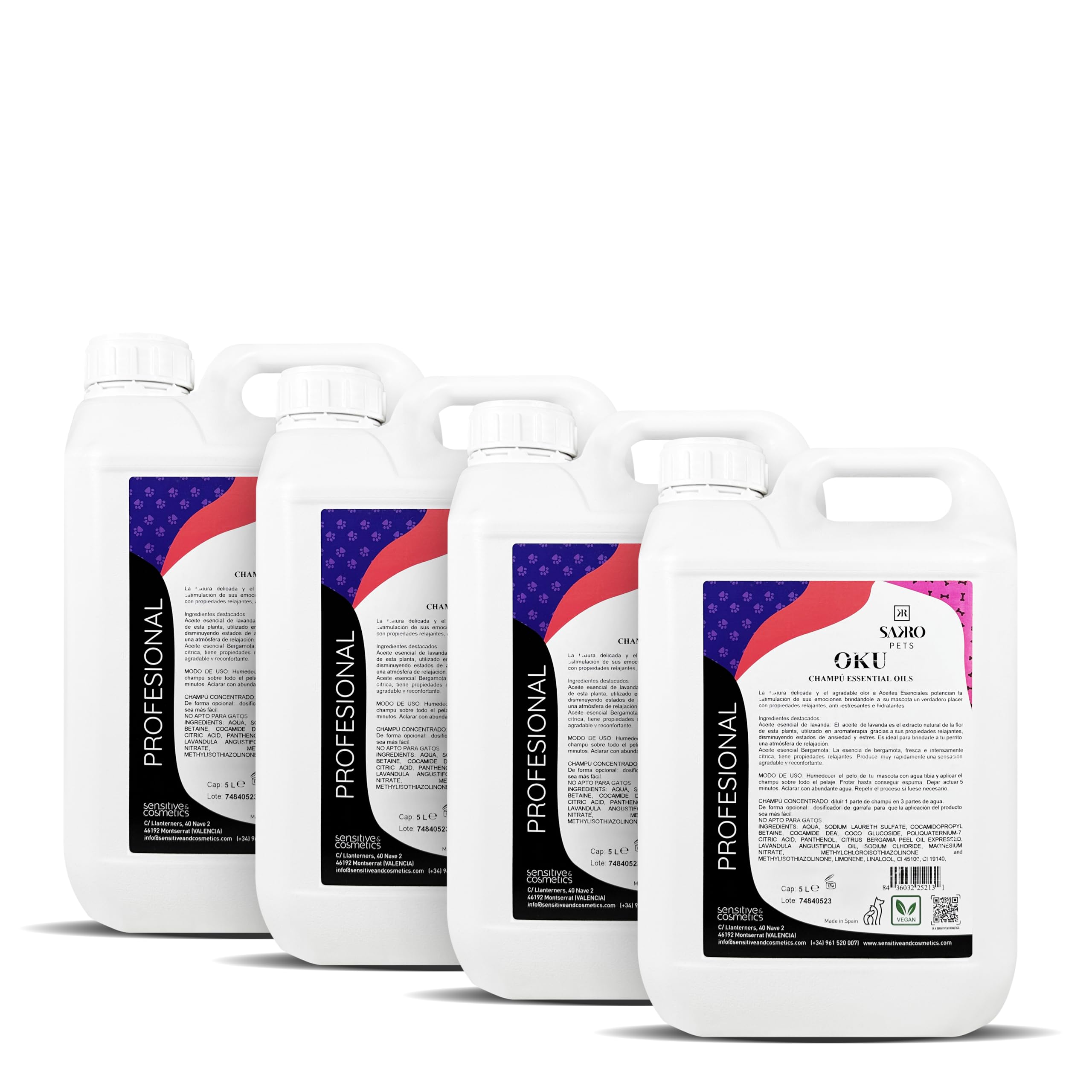Champú para Perros con Aceites Esenciales 20 litros | Ecológico con Lavanda y Bergamota