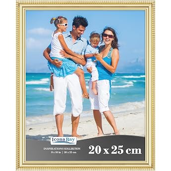 icona bay 8x10 gold picture frame beautifully detailed shaping modern picture frame set wall mount or table top inspiration collection