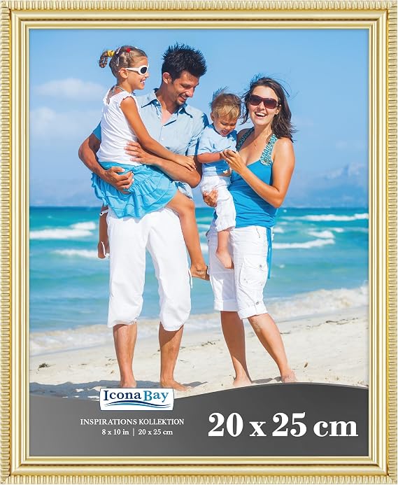 icona bay 8x10 gold picture frame beautifully detailed shaping modern picture frame set wall mount or table top inspiration collection