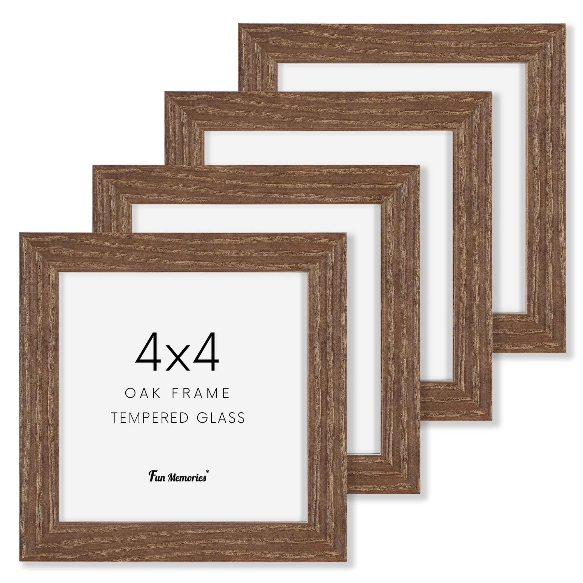 Amazon.com - Fun Memories 4x4 Picture Frame, Solid White Oak Wood