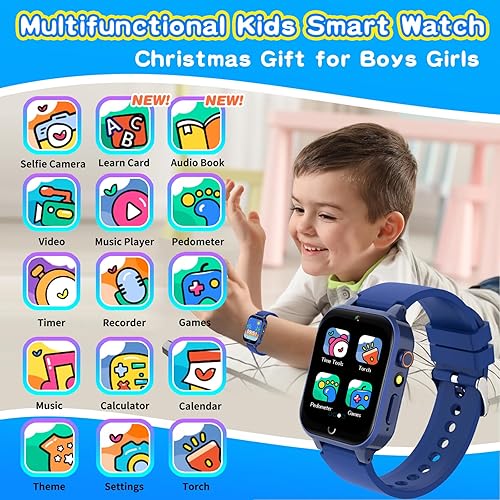 Miniatura 3 de Cosjoype Reloj inteligente actualizado para niños con 39 juegos de rompecabezas, cámara HD, video, reproductor MP3, seguimiento de hábitos