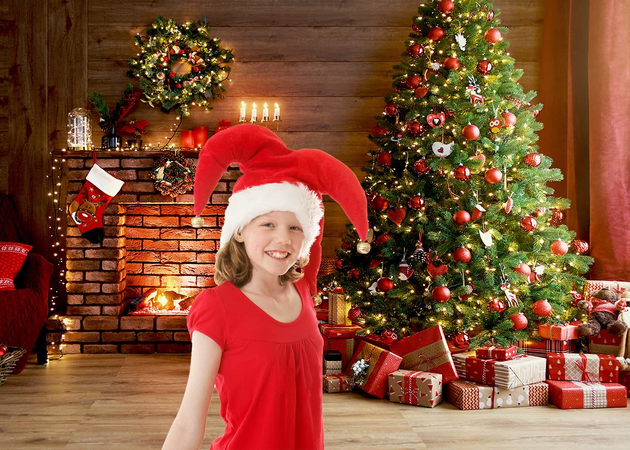 Toile Fond Photo Noël 3x3m LYWYGG | Décoration Cheminée Chaussettes | Fond Photographie