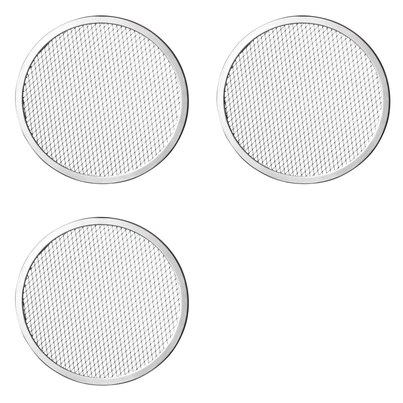 Aundhegrtt 3pcs 11inch Aluminum Seamless Rim Pizza Baking Screen - Perfect Crisp, Enhanced Airflow