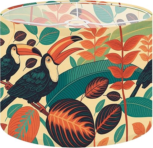 Miniatura 10 de Drum Lamp Shade funky retro 70s psychedelic pictures Lampshade for Floor Lamps Table Lamps Pendant Light 11"x8.9" Replacement Linen Large Lamp