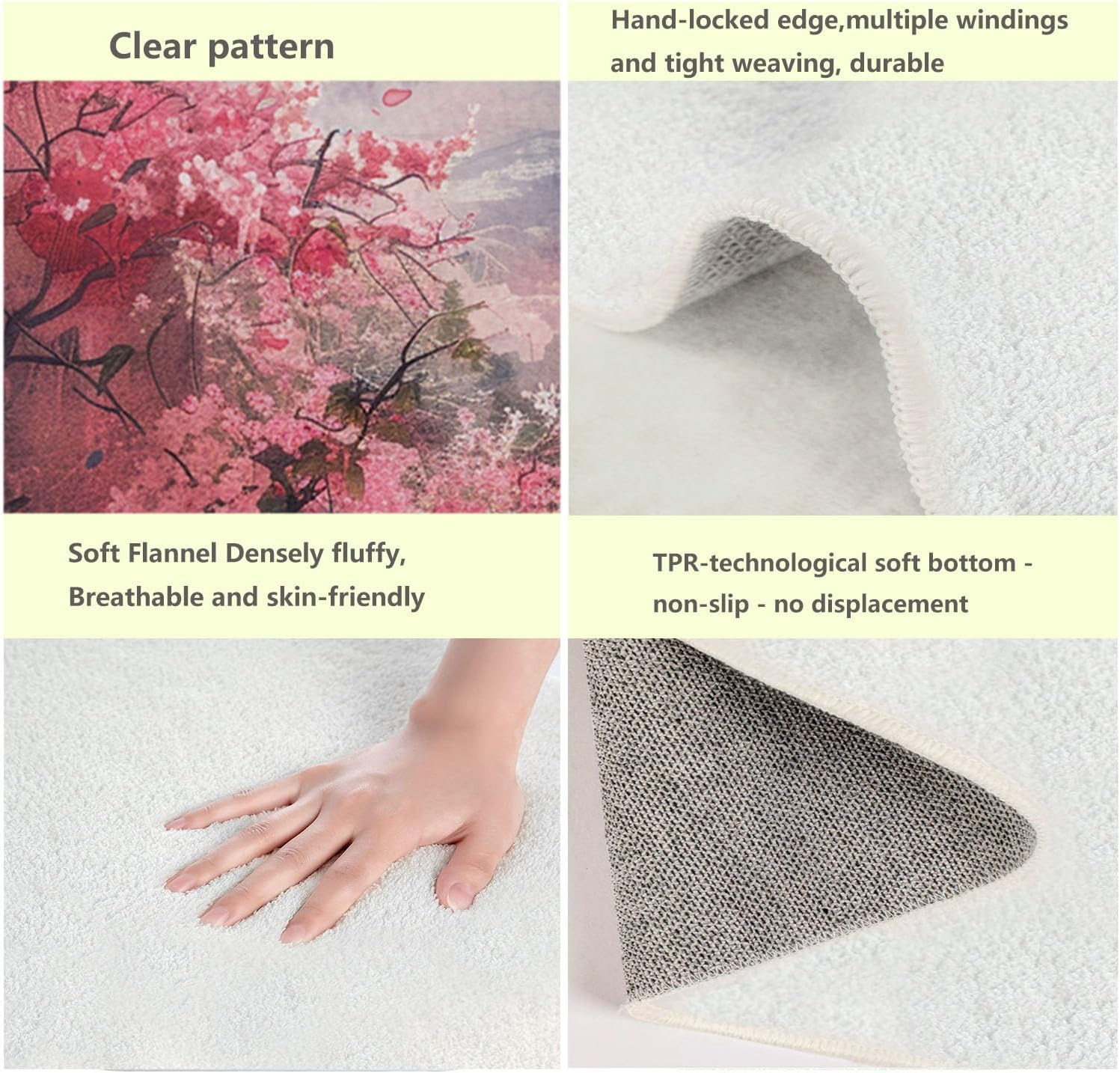 Generic Kids Rugs for Room Japanese Style Snow Mountain Cherry Blossoms Washable Rugs 5x8 Carpet for Bedroom Kitchen Hallway Living Room Laundry Room, Soft Non-Slip Decorate room carpet