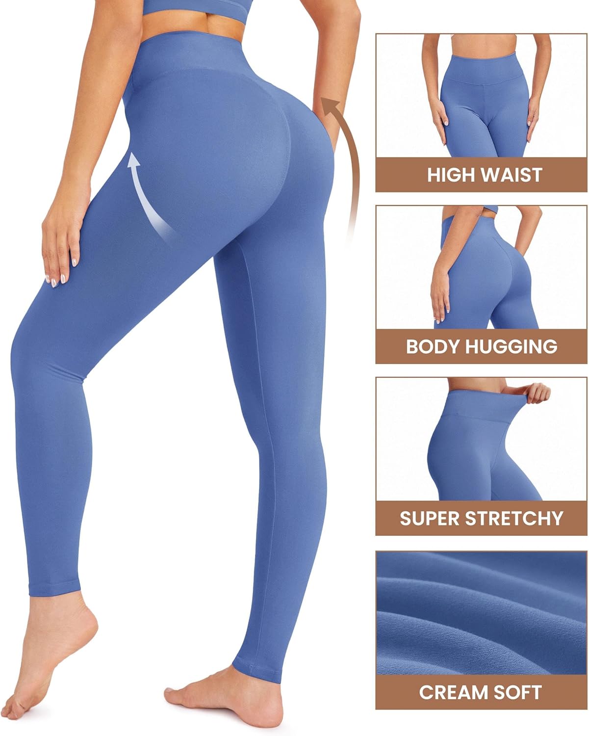 VALANDY High Waisted Leggings for Women Stretch Tummy Control Workout Running Yoga Pants Reg&Plus Size - Image 5