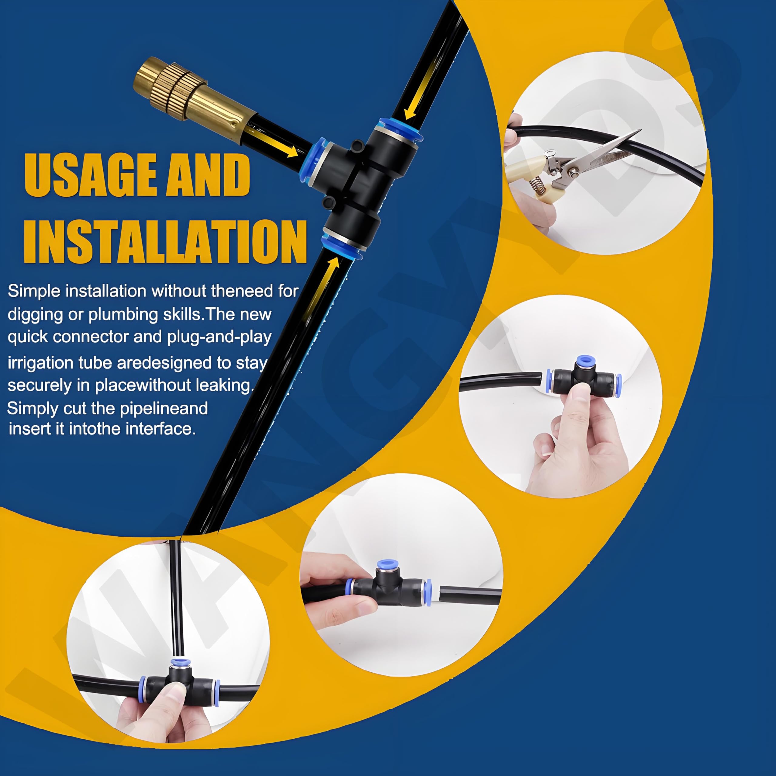 Sistema di irrigazione a goccia Push-to-Connect, sistema di irrigazione regolabile per aiuole rialzate da giardino, sistema di irrigazione automatico per piante, kit completo di irrigazione