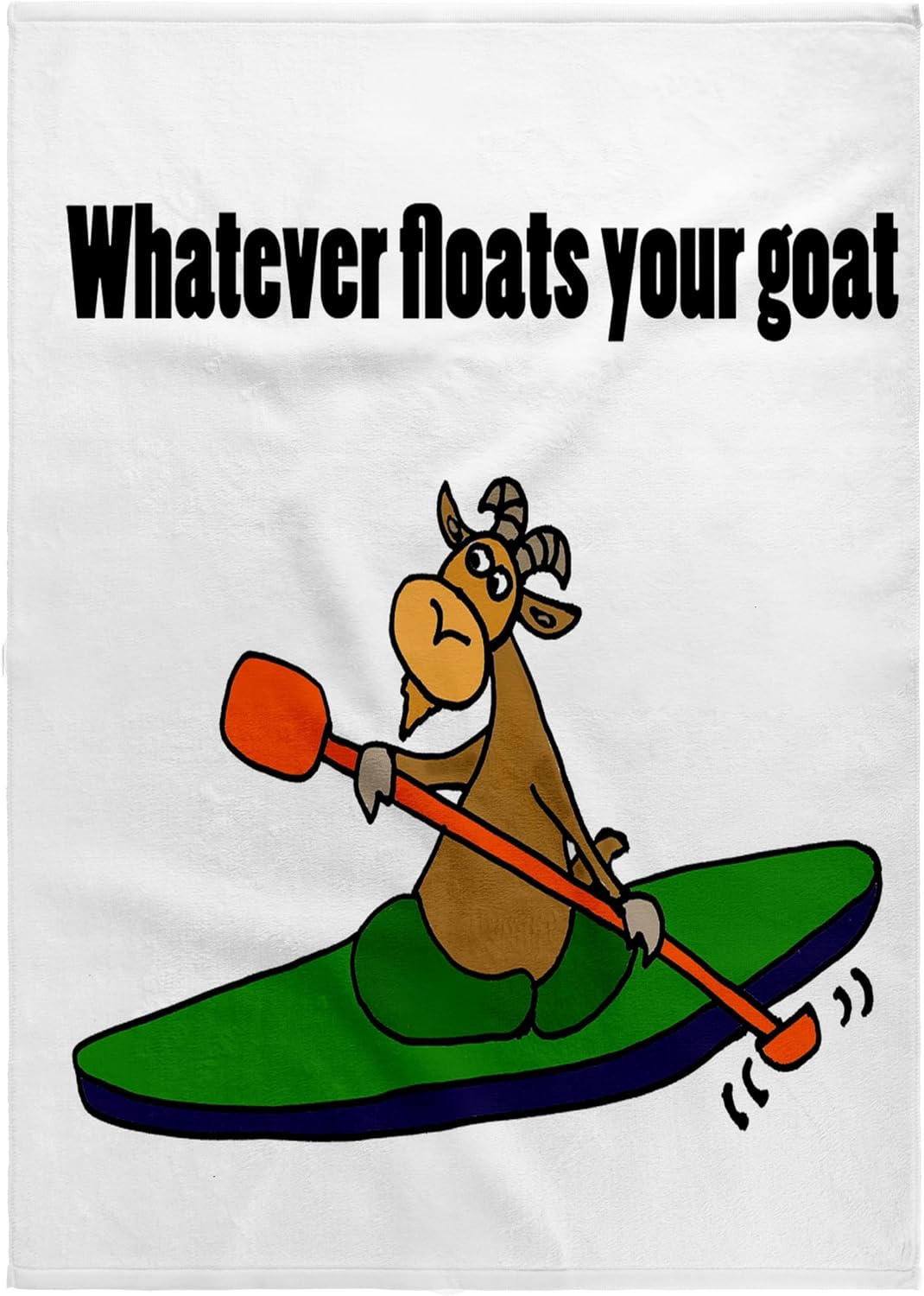 3dRose Funny Goat Kayaking says Whatever Floats Your Goat 22x30 Bath Hand Pool Towel