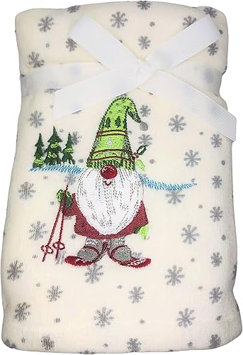 Jingles & Joy Juego de 2 toallas de mano bordadas para esquiar en la nieve, copos de nieve, marfil para decoración de baño de Navidad, toallas de