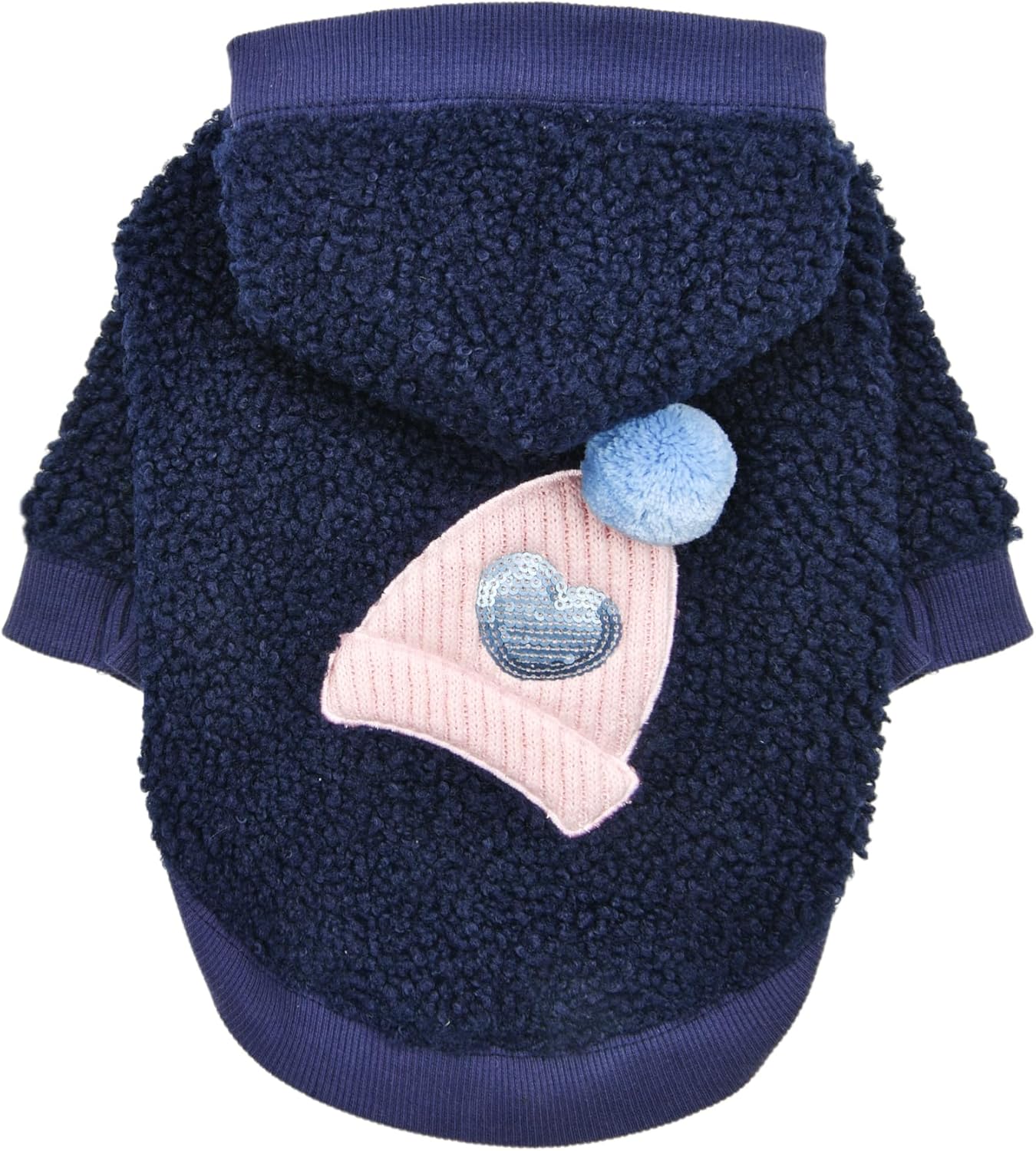 Pinkaholic New York Ginevra Cute Winter Hooded Shirts Flat Vertical Ribs Pattern for Small and Medium Dogs, Indian Pink, Small