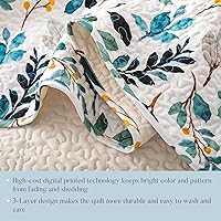 Vista 6 de Whale Flotilla Colchas Reversibles Estampadas Tamaño Queen, Colchas de Cama Extra Suaves Bohemias con Hojas Florales Ligeras Full Queen, Juego