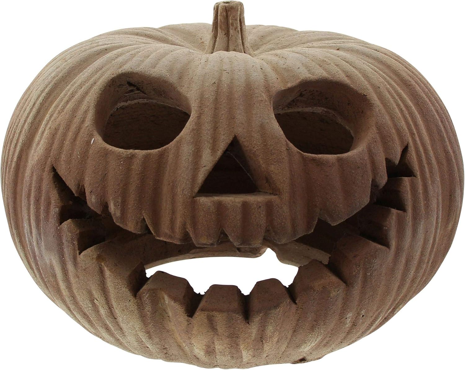 FRANK FLECHTWAREN Kürbis-Windlicht Halloween - Terracotta Deko Ø29cm